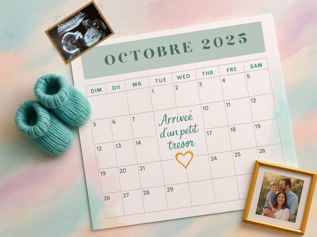 Idée annonce grossesse calendrier personnalisé