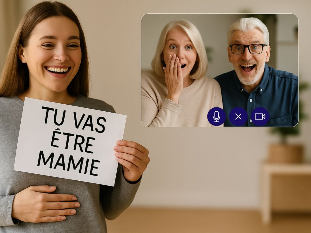 Annoncer grossesse aux grands parents à distance